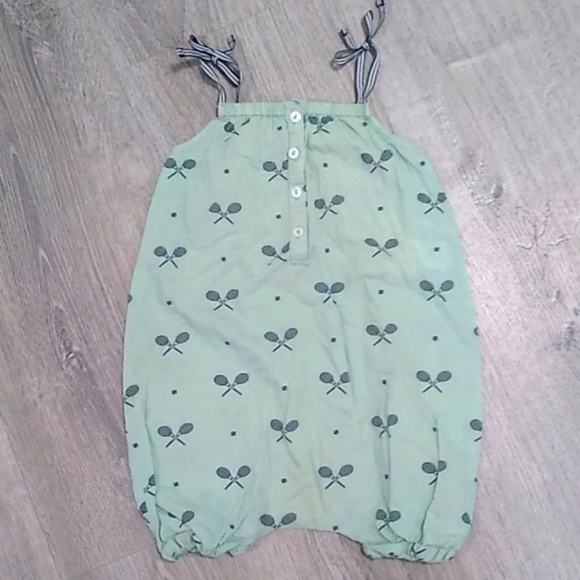 Nice Things Mini mint green tennis print romper 18 summer beach strappy bows - Picture 1 of 12